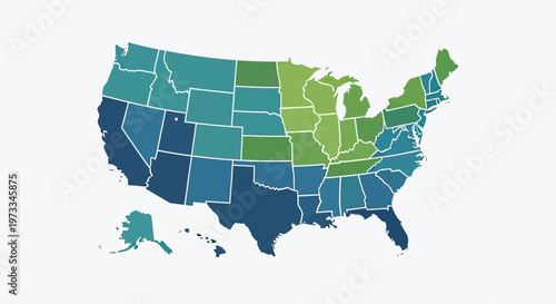 United States Map Illustration.