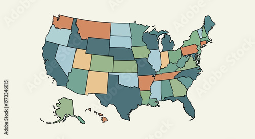 United States of America Map.