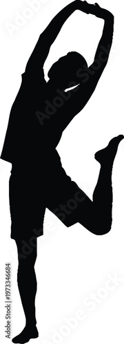 Woman Yoga Stretch Pose Silhouette