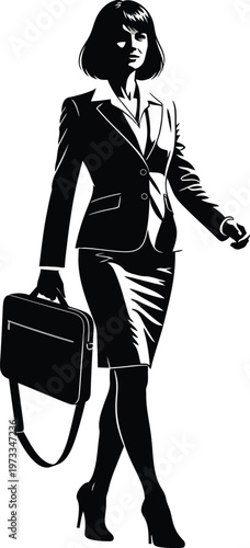 Business Woman Bag Silhouette