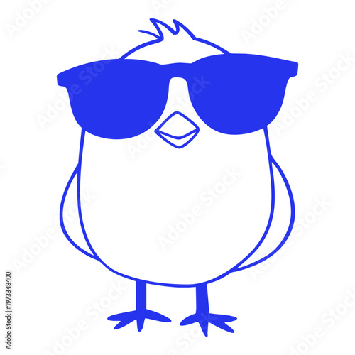 Cool Stylish Chicken Cartoon Character