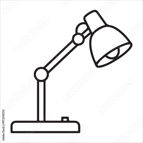  Minimalist Outline Desk Lamp Icon