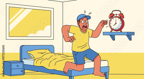 Man Oversleeps, Panicked Rush to Turn Off Alarm Clock