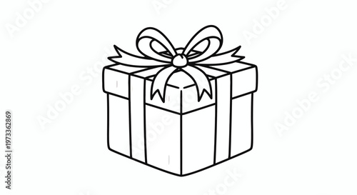 Hand-drawn illustration of a gift box with a bow, representing surprise, celebration, and generosity