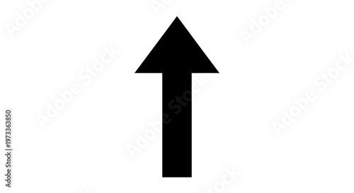 Black Arrow Pointing Upward Directional Symbol.
