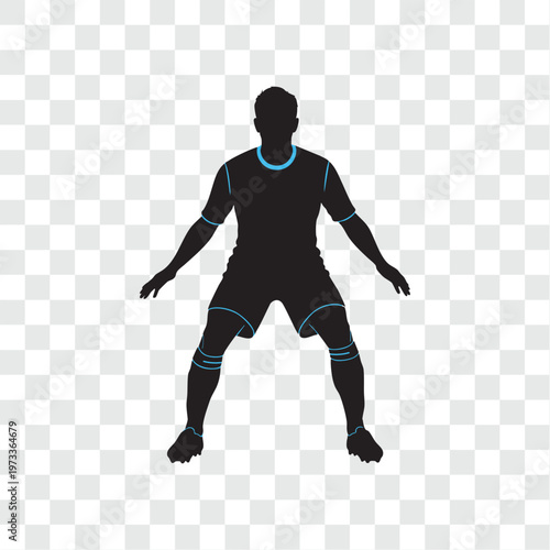 Soccer Player in Dynamic Pose Isolated on Transparent Background