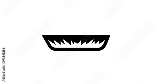 Black and white shark mouth teeth.