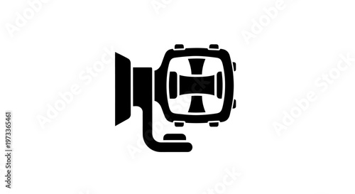 Black and white video camera icon.