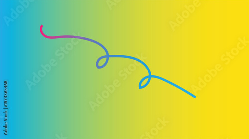 The background smoothly transitions from blue on the left to yellow on the right. This color progression creates a vibrant and warm atmosphere, with blue often evoking feelings of calm and stability, 