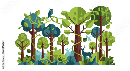 A vibrant, stylized tree illustration conveys optimism and potential, perfect for showcasing growth, sustainability, or a fresh start in marketing mat