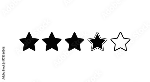 Black and white star rating icons.