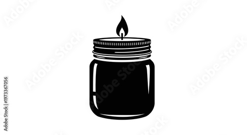 Black candle in a jar.