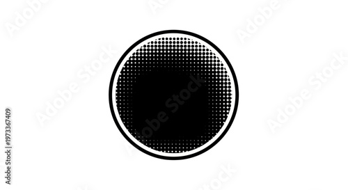 Black circle with white outline gradient.