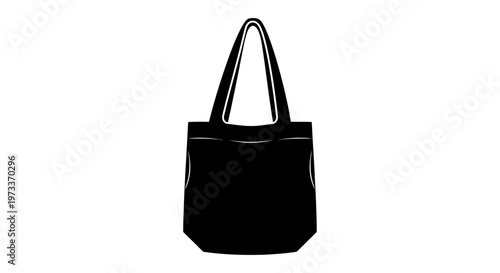 Black leather handbag with two straps.