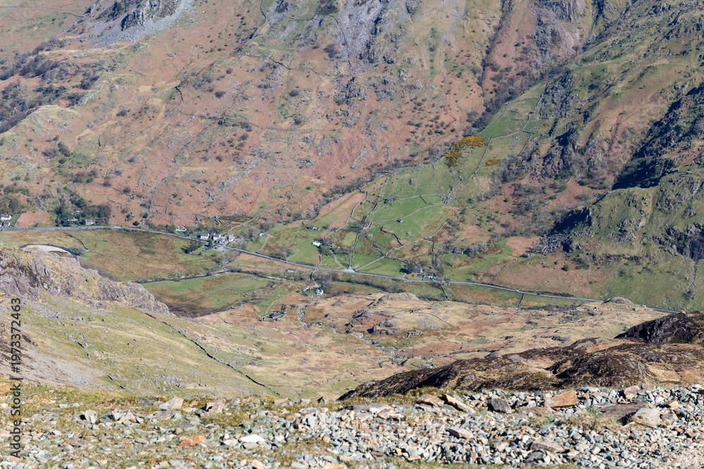 custom made wallpaper toronto digitalView from Mount Snowdon of the Llanberis pass in Snowdonia National Park