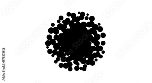 Black Circle Made of Small Spheres.