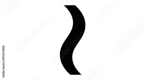 Black curved line symbol shape.