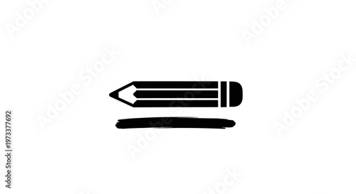 Black pencil with eraser on top.