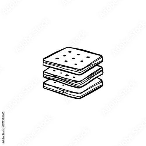 Biscuit stack icon logo design. Cookie stack sign and symbol. Hand drawn biscuit icon. Bakery and snack food branding.