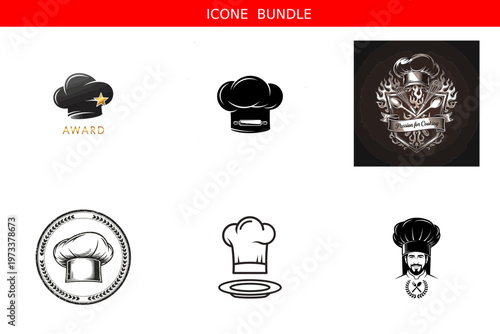 Culinary excellence icon bundle for chefs and cooking enthusiasts