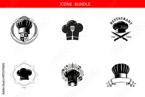 Culinary icon bundle restaurant cooking related vector graphics