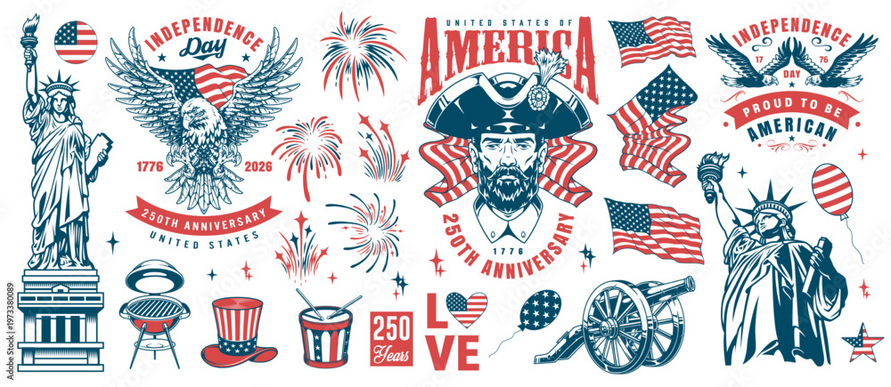 Obraz premium 250 years of america