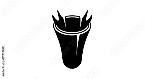 Black silhouette of a bucket.