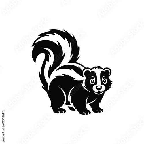 Cute Cartoon Skunk Illustration Logo 
