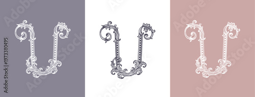 Logo monogram letter U in refined ornamental style. Clean elegant logotype for personal brand, business and corporate identity.