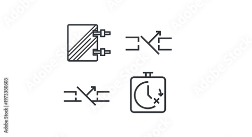 Electric circuit diagram symbols.