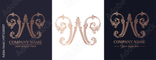 Logo monogram letter W in refined ornamental style. Clean elegant logotype for personal brand, business and corporate identity.