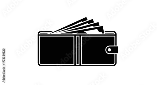 Black wallet with cash inside.