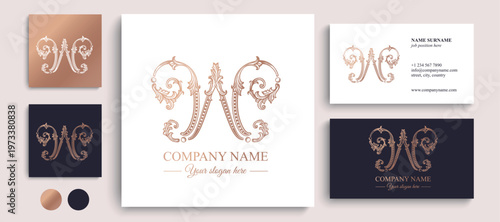 Logo monogram letter W in refined ornamental style. Clean elegant logotype for personal brand, business and corporate identity.