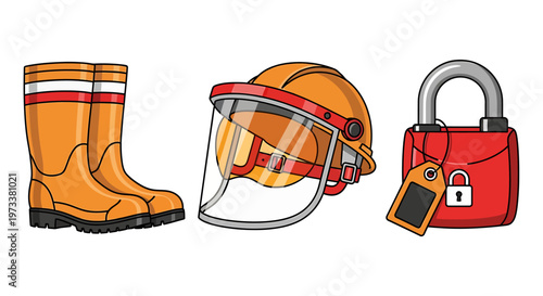 Firefighter safety equipment and lock.