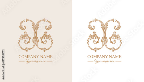 Logo monogram letter X in refined ornamental style. Clean elegant logotype for personal brand, business and corporate identity.