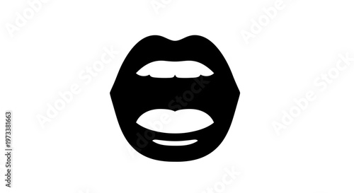Black Silhouette of Female Lips.