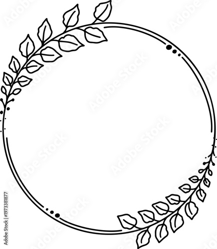 Elegant Floral Wreath Vector Frame Design Element. Hand-Drawn Botanical Border for Wedding Invitations, Logos, Branding, and Stationery.