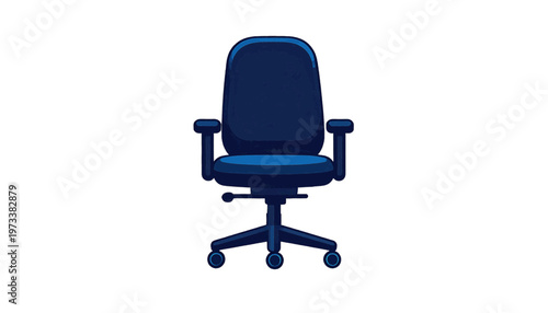 Office chair with wheels representing workplace furniture and ergonomic seating in minimal design vector