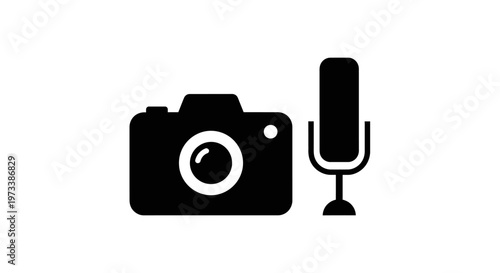 Camera and microphone side by side.