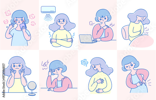 女性の体調不良　８セット