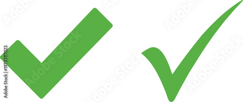 Two green check marks icons isolated on white background representing approval success verification symbol vector design