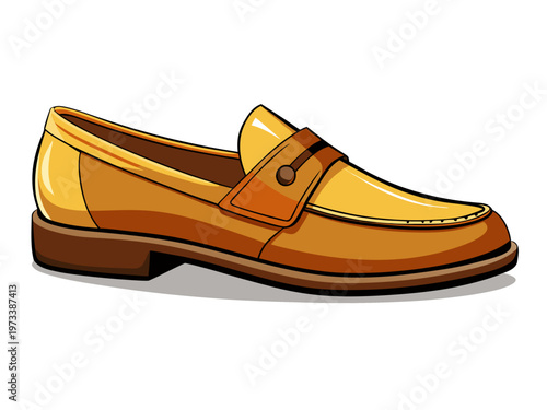Leather loafer rendered resting on plain white background