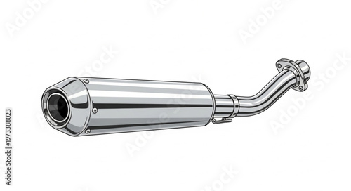 Shiny Chrome Motorcycle Exhaust Pipe for Enhanced Performance.