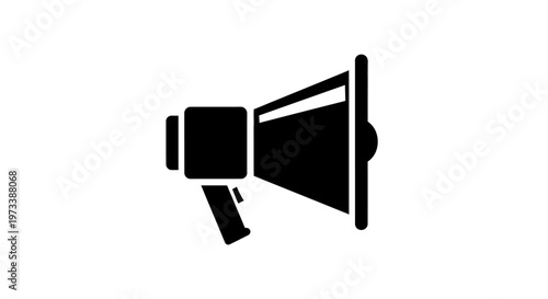 Black Megaphone Icon Loudspeaker Symbol.