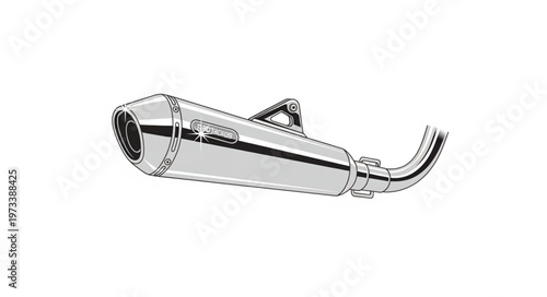 Motorcycle Exhaust System - A Close-Up View of Automotive Technology.