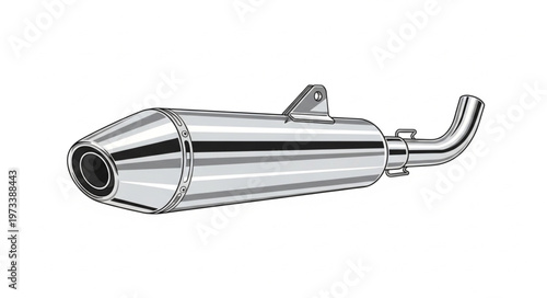 Shiny Chrome Motorcycle Exhaust Muffler for Enhanced Performance.
