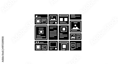 Collection of computer screen mockups.