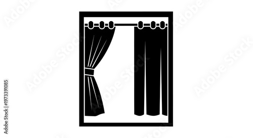Curtain Drapery Window Treatment Illustration.