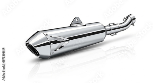 Shiny Motorcycle Exhaust System for Enhanced Performance and Style.