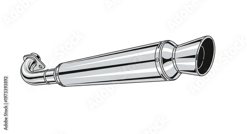 Chrome Motorcycle Exhaust System - Enhanced Performance and Style.